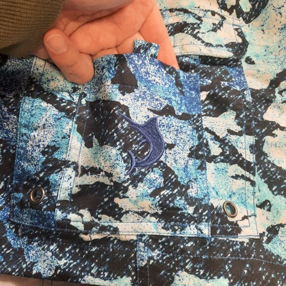 Reel Legends Men’s XX-Large Fishing Shorts Blue Camo Cargo Water Repellent NWT - Picture 7 of 13